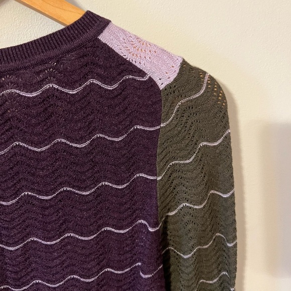 Etcetera Zig Zag Cashmere Blend Sweater Purple Green Small Mixed Media - Picture 8 of 8